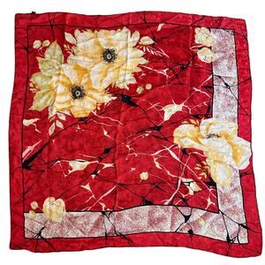 100% Silk Hand Rolled Scarf, Large 33x33 Square